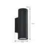 Aplique de pared Lindby Joffrey, 18 cm, negro, arriba/abajo, GU10