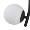 Aplique de pared Lindby Josiana, ópalo/negro, 48 cm, esférico, cristal