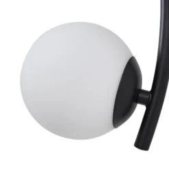 Aplique de pared Lindby Josiana, ópalo/negro, 48 cm, esférico, cristal