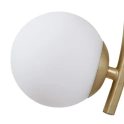 Aplique de pared Lindby Josiana, ópalo/latón, 48 cm, esférico, cristal