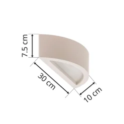 Aplique de pared Lindby Konstantin, ancho 30 cm, blanco, escayola, E14