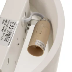 Aplique de pared Lindby Konstantin, ancho 30 cm, blanco, escayola, E14