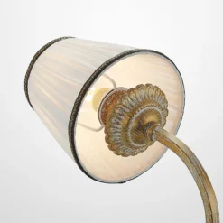 Aplique de pared Lindby Lumiel, crema/latón, textil, 27cm
