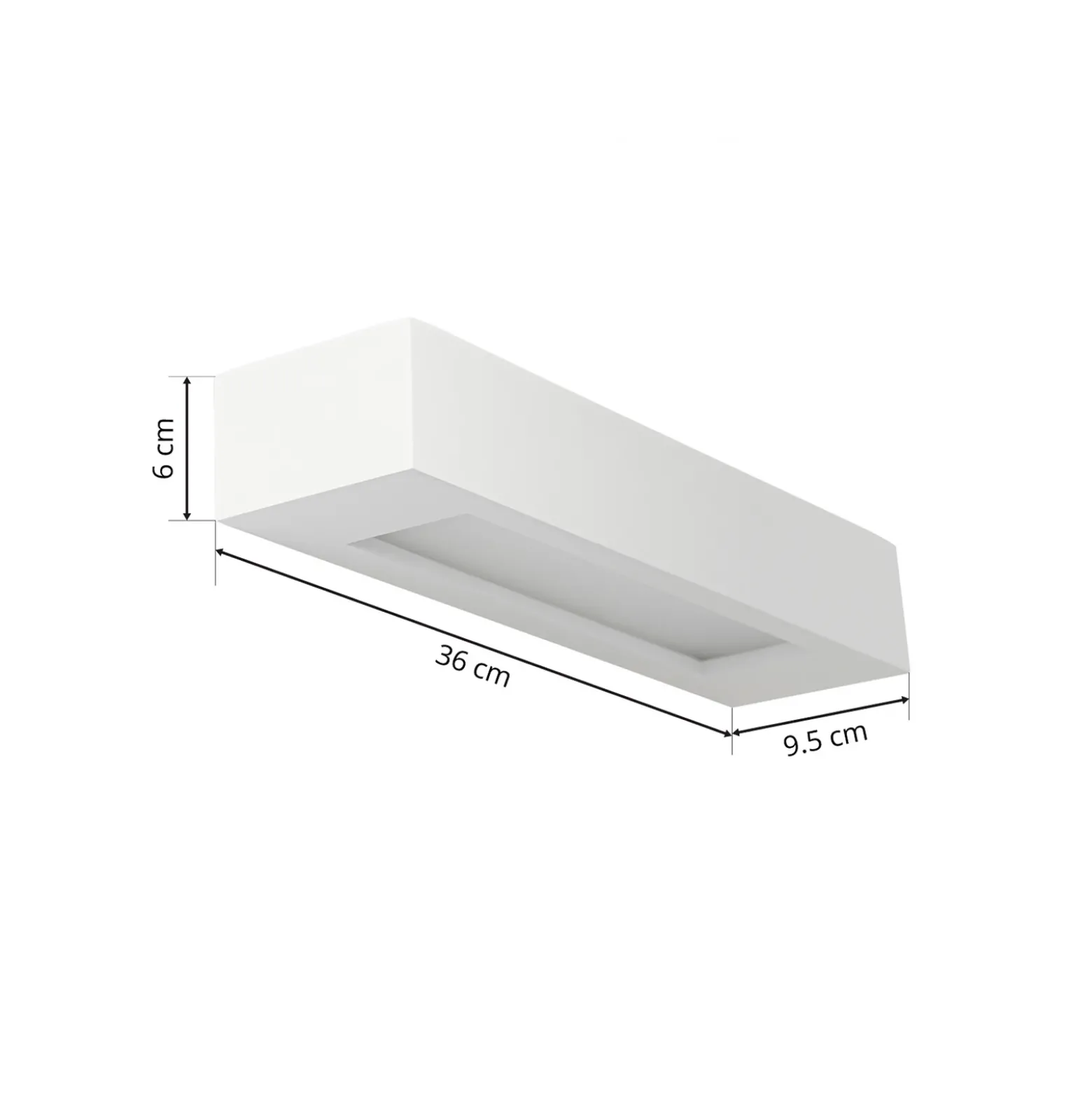 Aplique de pared Lindby Matteo, blanco, escayola, 36 cm, E14, pintable
