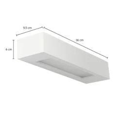 Aplique de pared Lindby Matteo, blanco, escayola, 36 cm, E14, pintable