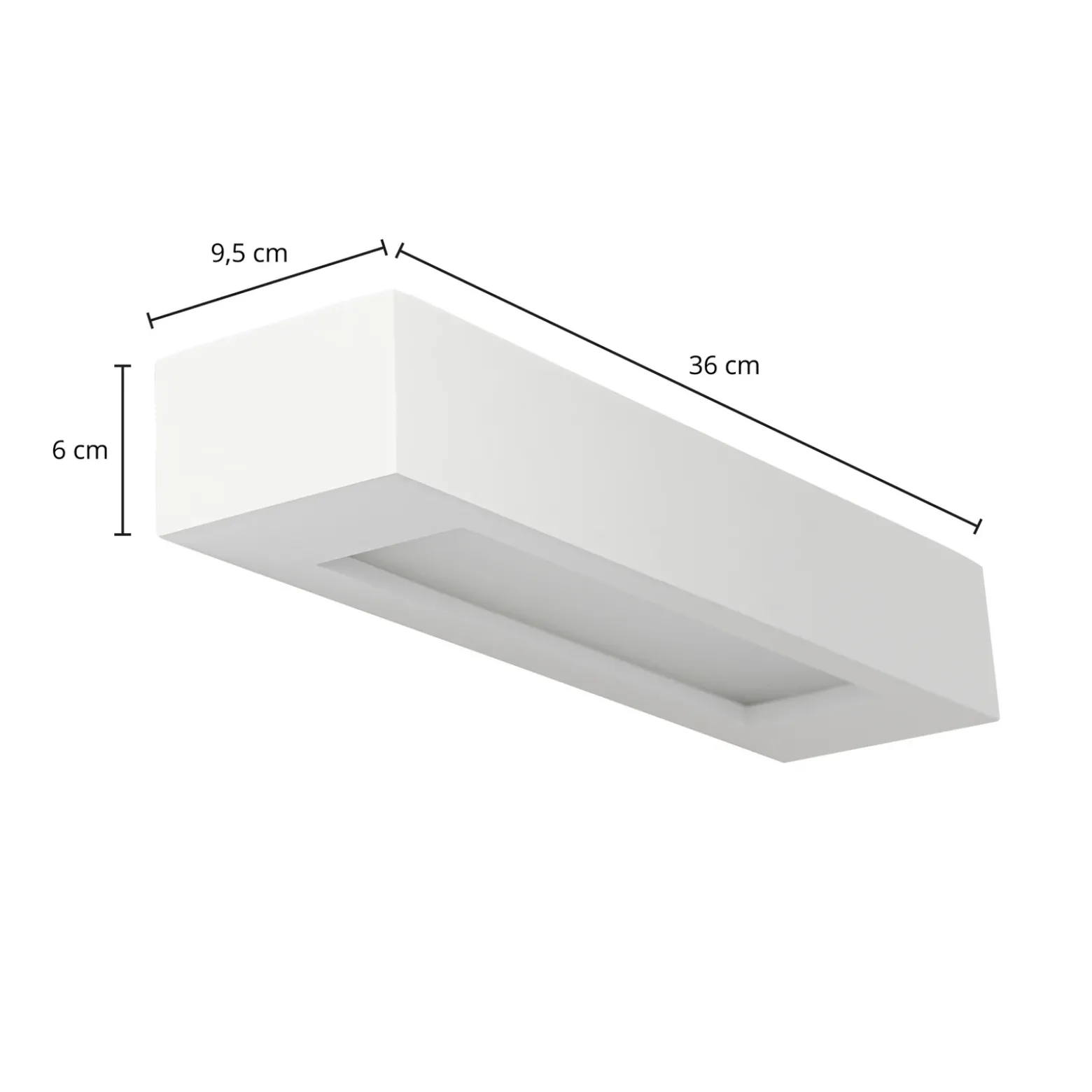 Aplique de pared Lindby Matteo, blanco, escayola, 36 cm, E14, pintable