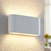 Aplique de pared Lindby Mavora, redondo, 25 cm, blanco, escayola, G9