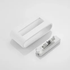 Aplique de pared Lindby Mavora, redondo, 25 cm, blanco, escayola, G9