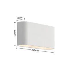 Aplique de pared Lindby Mavora, redondo, 25 cm, blanco, escayola, G9