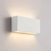 Aplique de pared Lindby Mavora, angular, 25 cm, blanco, escayola, G9