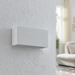 Aplique de pared Lindby Mavora, angular, 25 cm, blanco, escayola, G9