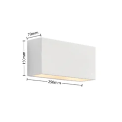 Aplique de pared Lindby Mavora, angular, 25 cm, blanco, escayola, G9