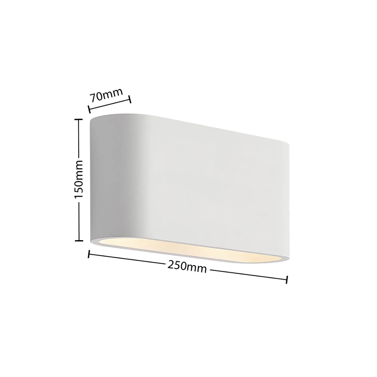 Aplique de pared Lindby Mavora, redondo, 25 cm, blanco, escayola, G9