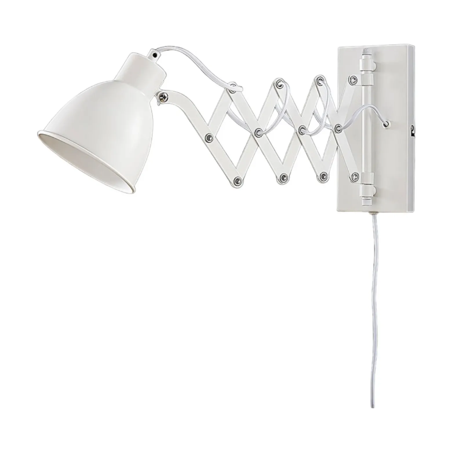 Aplique de pared Lindby Merle, altura 22 cm, blanco, extensible