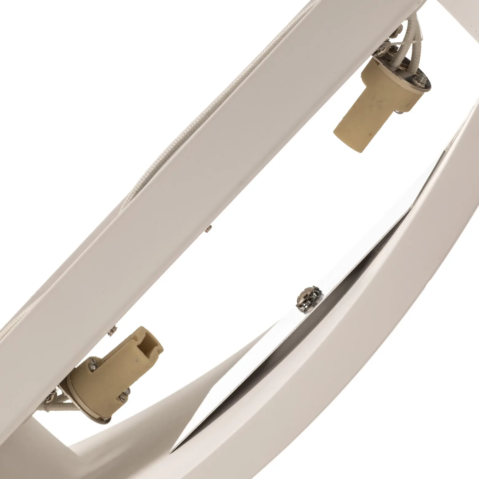 Aplique de pared Lindby Naike, blanco, escayola, altura 15 cm