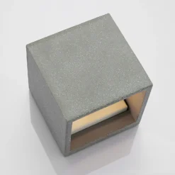 Aplique de pared Lindby Nellie, gris, hormigón, 11,5 cm de ancho