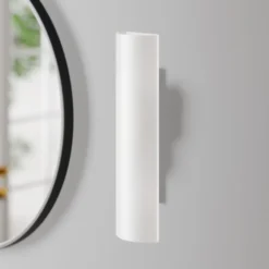 Aplique de pared Lindby Ophelia, altura 39 cm, blanco, cristal