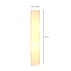Aplique de pared Lindby Ophelia, altura 39 cm, blanco, cristal