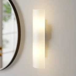 Aplique de pared Lindby Ophelia, altura 39 cm, blanco, cristal