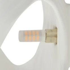 Aplique de pared Lindby Ornela, blanco, escayola, altura 29,5 cm