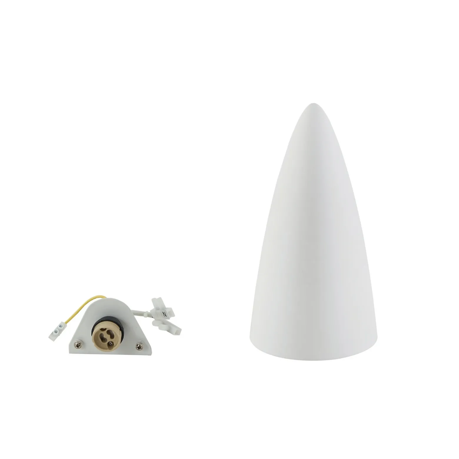 Aplique de pared Lindby Pascali, altura 42 cm, blanco, escayola