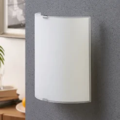 Aplique de pared Lindby Phil, blanco, cristal, altura 21cm, set de 3