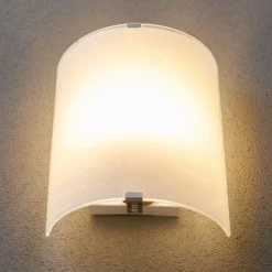 Aplique de pared Lindby Phil, blanco, altura del cristal 21cm, set de 2