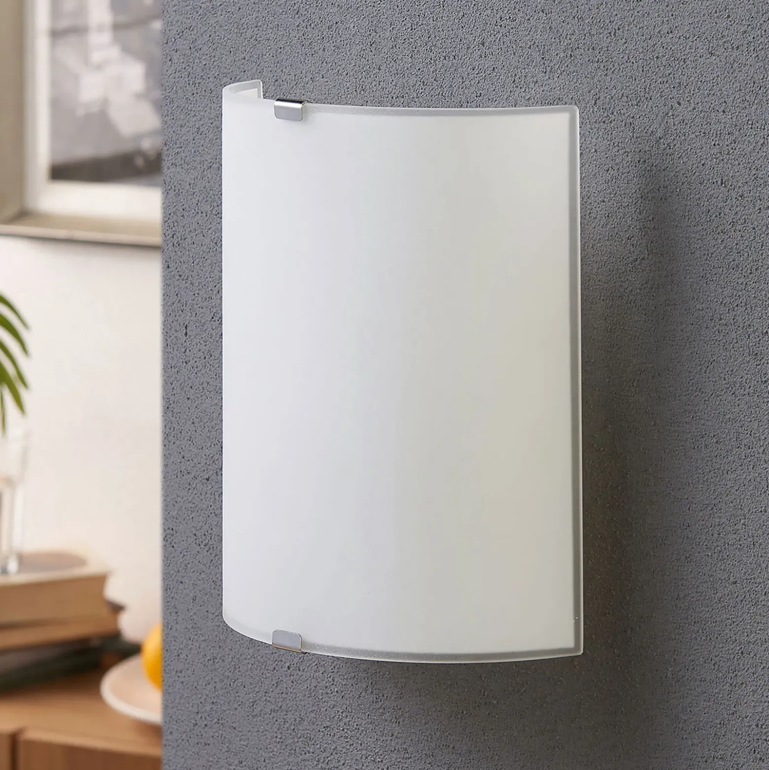 Aplique de pared Lindby Phil, blanco, altura del cristal 21cm, set de 2