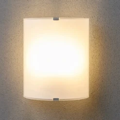 Aplique de pared Lindby Phil, blanco, altura del cristal 21cm, set de 2