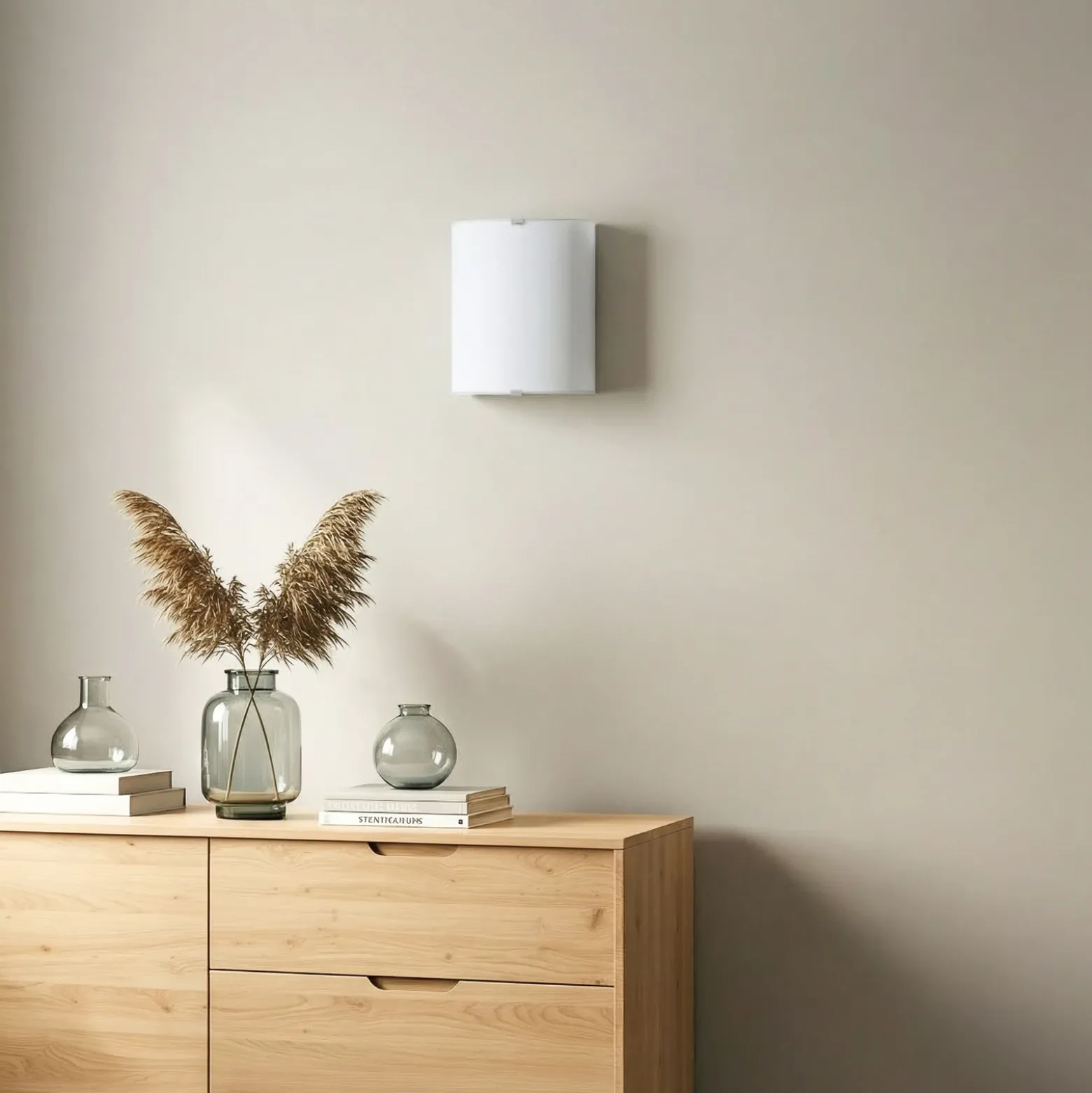Aplique de pared Lindby «Phil», blanco, cristal, altura 21 cm