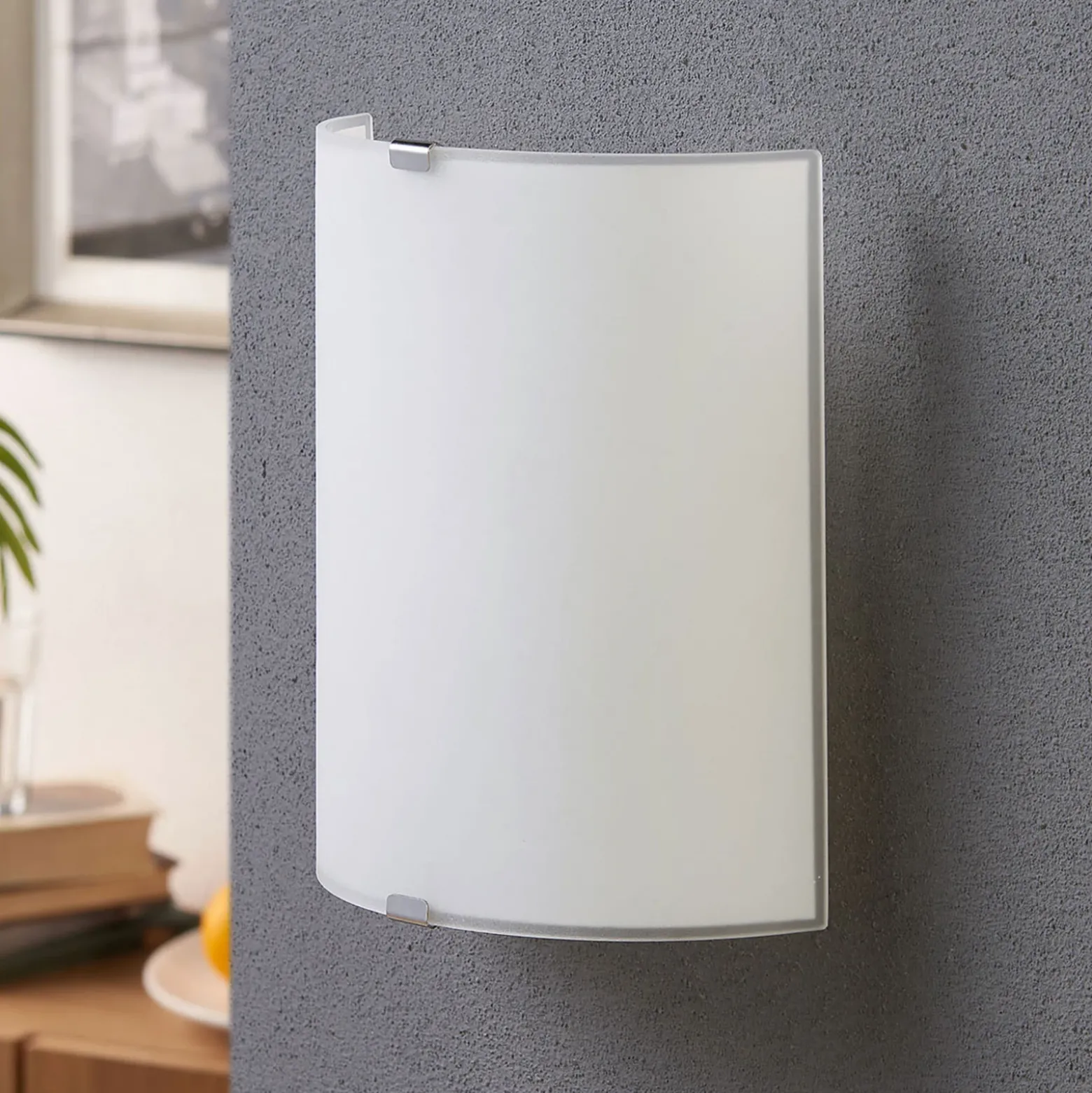 Aplique de pared Lindby Phil, blanco, cristal, altura 21cm, set de 3