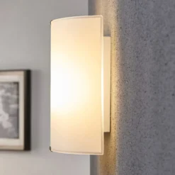 Aplique de pared Lindby Phil, blanco, cristal, altura 21cm, set de 3
