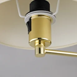 Aplique de pared Lindby Pola, 30 cm, latón, extensible, tela