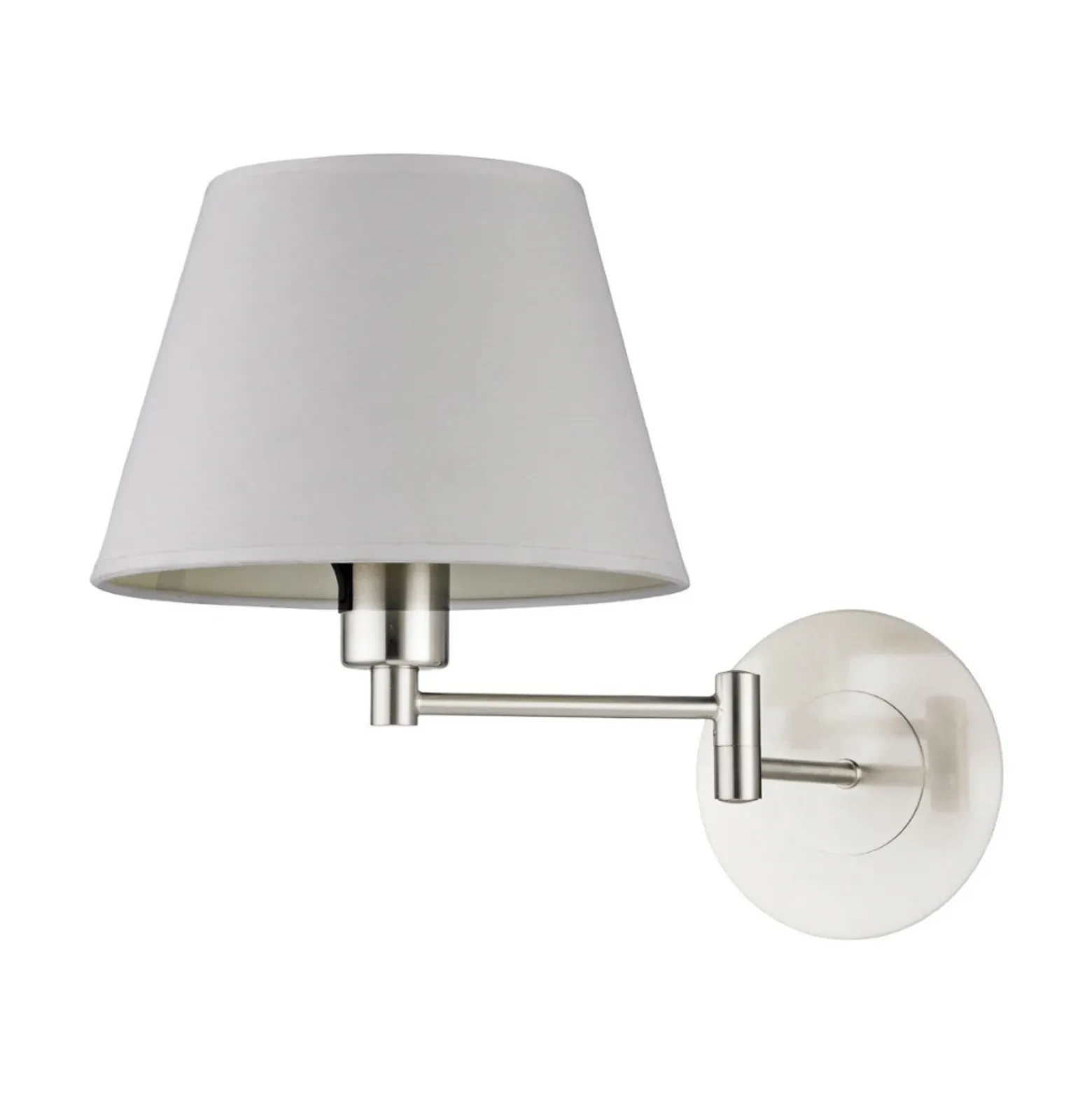 Aplique de pared Lindby Pola, 30 cm, níquel, extensible, textil
