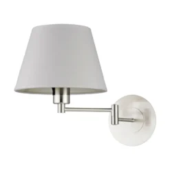 Aplique de pared Lindby Pola, 30 cm, níquel, extensible, textil