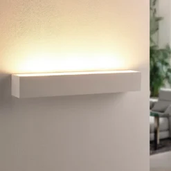 Aplique de pared Lindby Santino, 51 cm, escayola, G9, pintable