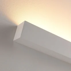 Aplique de pared Lindby Santino, 51 cm, escayola, G9, pintable