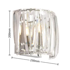Aplique de pared Lindby Sofia, transparente, acrílico, 23cm