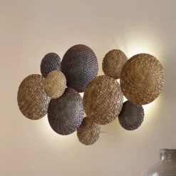 Aplique de pared Lindby Soraya, dorado/cobre, metal, 2 luces, 51cm