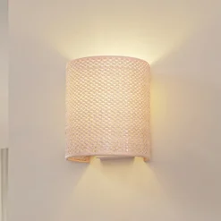 Aplique de pared Lindby Soula, 20 cm, beige, plástico, E27