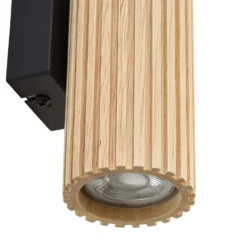 Aplique de pared Lindby Stralino, 2 luces, altura 22 cm, madera