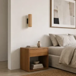Aplique de pared Lindby Stralino, 2 luces, altura 22 cm, madera