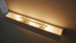Aplique de pared Lindby Tjada, 51 cm, blanco, escayola, G9, pintable