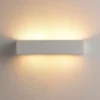 Aplique de pared Lindby Tjada, 35 cm, blanco, escayola, G9, pintable