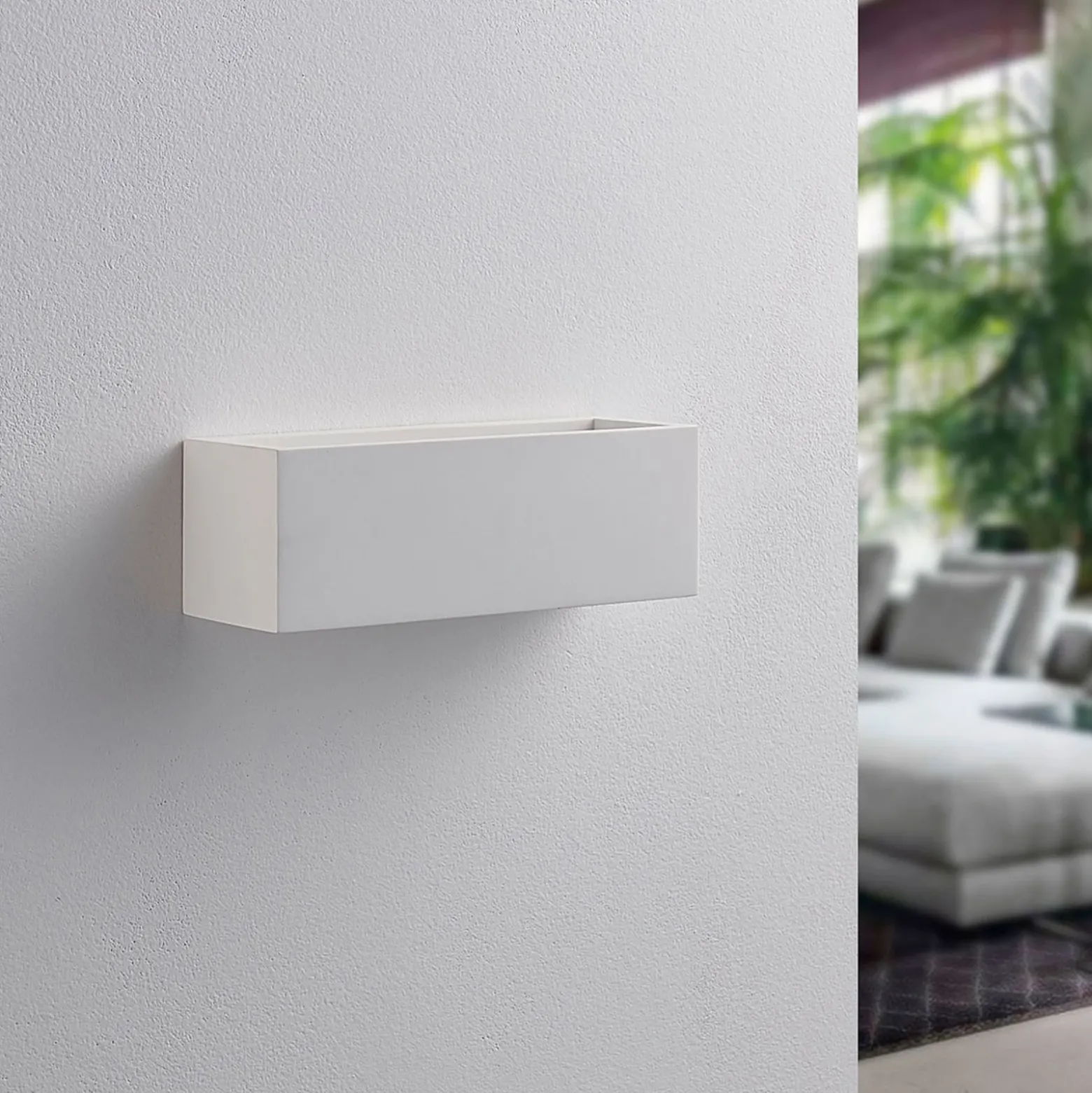 Aplique de pared Lindby Tjada, 22 cm, blanco, escayola, G9, pintable
