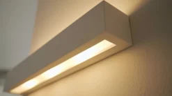 Aplique de pared Lindby Tjada, 51 cm, blanco, escayola, G9, pintable