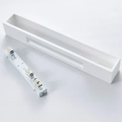 Aplique de pared Lindby Tjada, 51 cm, blanco, escayola, G9, pintable
