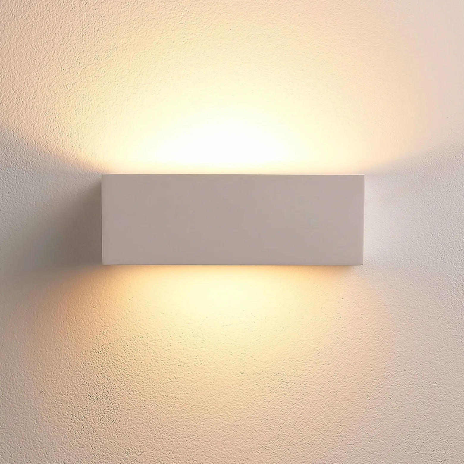 Aplique de pared Lindby Tjada, 22 cm, blanco, escayola, G9, pintable, 3 unidades