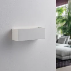 Aplique de pared Lindby Tjada, 22 cm, blanco, escayola, G9, pintable, 3 unidades