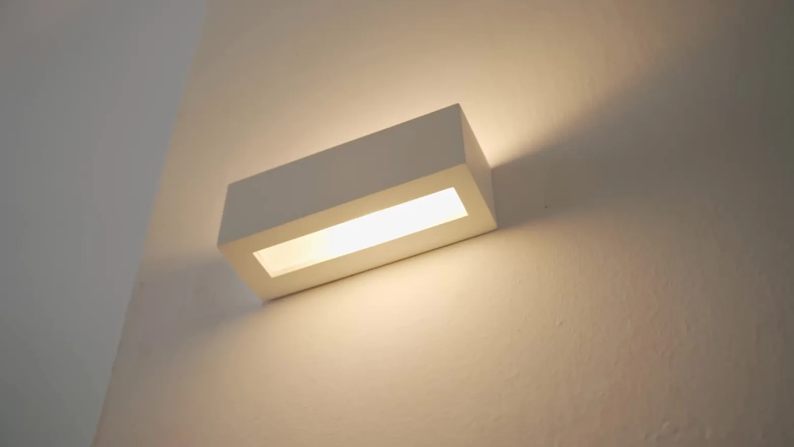 Aplique de pared Lindby Tjada, 22 cm, blanco, escayola, G9, pintable